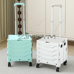 5S Quick Folding Shopping Trolley Large Capacity Hand-Pulled Cart Climb Stairs Vegetable Bung Lightweight Travel Picnic Handcart