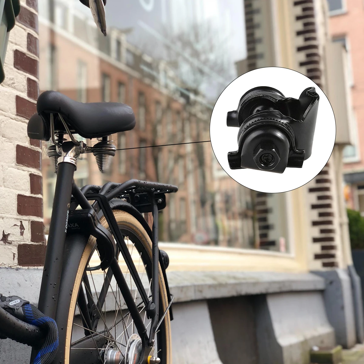 

4 Pcs Iron Bike Seat Clamp for St Rail Saddles Black Seatpost Tube Clip Durable Universal Mounting Angle Adjustable