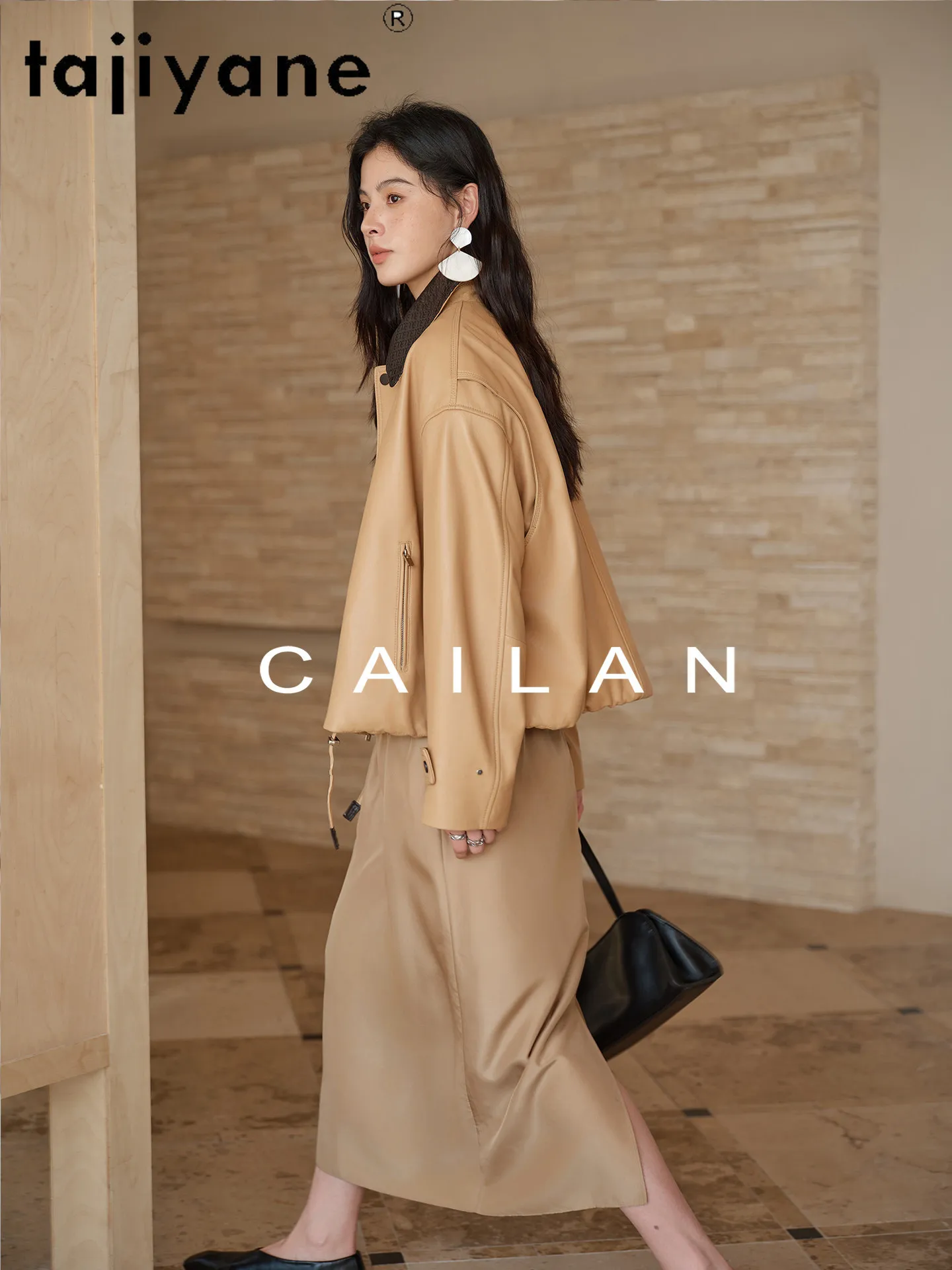 TAJIYANE 100% Sheepskin Leather Jackets Women Stylish Woven Collar Coat Short Real Leather Jacket 2026 Autumn Woman Clothes шуба
