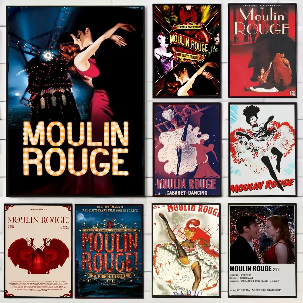 Movie Moulin Rouge Painting Calligraphy Stylish Wall Art Poster, Bedroom Living Room Home Decor Gift