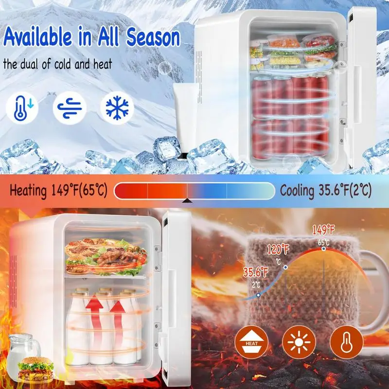 Compact Car Refrigerator Skincare Refrigerator Charging Cooler And Warmer Fridge For Home Offices Living Room