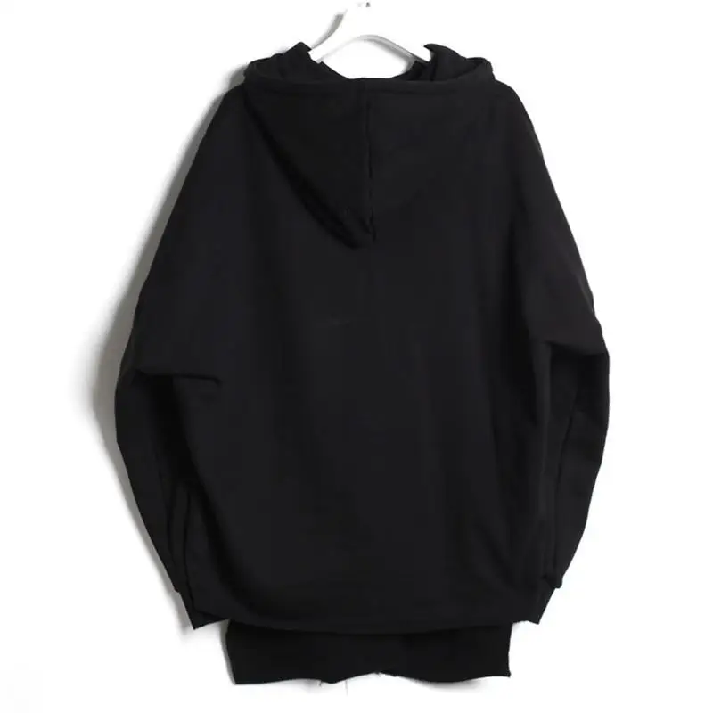 Men's Hoodie Spring New Personality Dark Irregular Asymmetric Design Casual Loose Large Size Hoodie