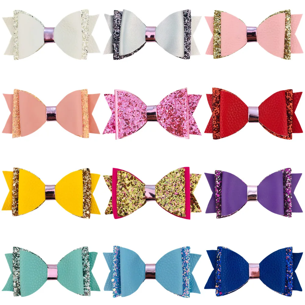 

200 Pcs Wholesale 10cm Leather Bow Pet Hanging Hairpin Hairpin Headband Accessories