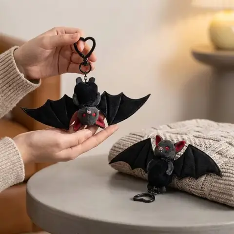 Creative Small Present Gothic Style Bat Keychain Soft Portable Lightweight Bag Charm Bat Hanger Decoration Handbag Decoration