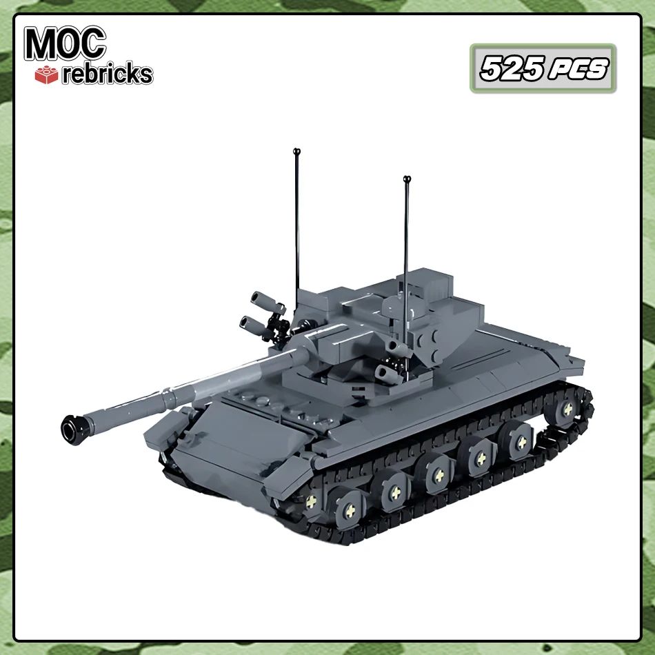 Light Tracked Tank SK-105 Model Bricks MOC Military Artillery Vehicles Building Blocks Collect Toys Set Children's Xmas Gift