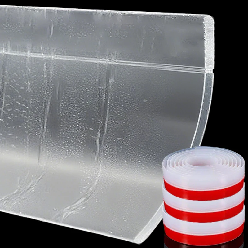Transparent Rubber Window Water Bar Self-Adhesive Window Shield Board Rain Deflector Blocking Rainproof Waterproof Sealing Strip