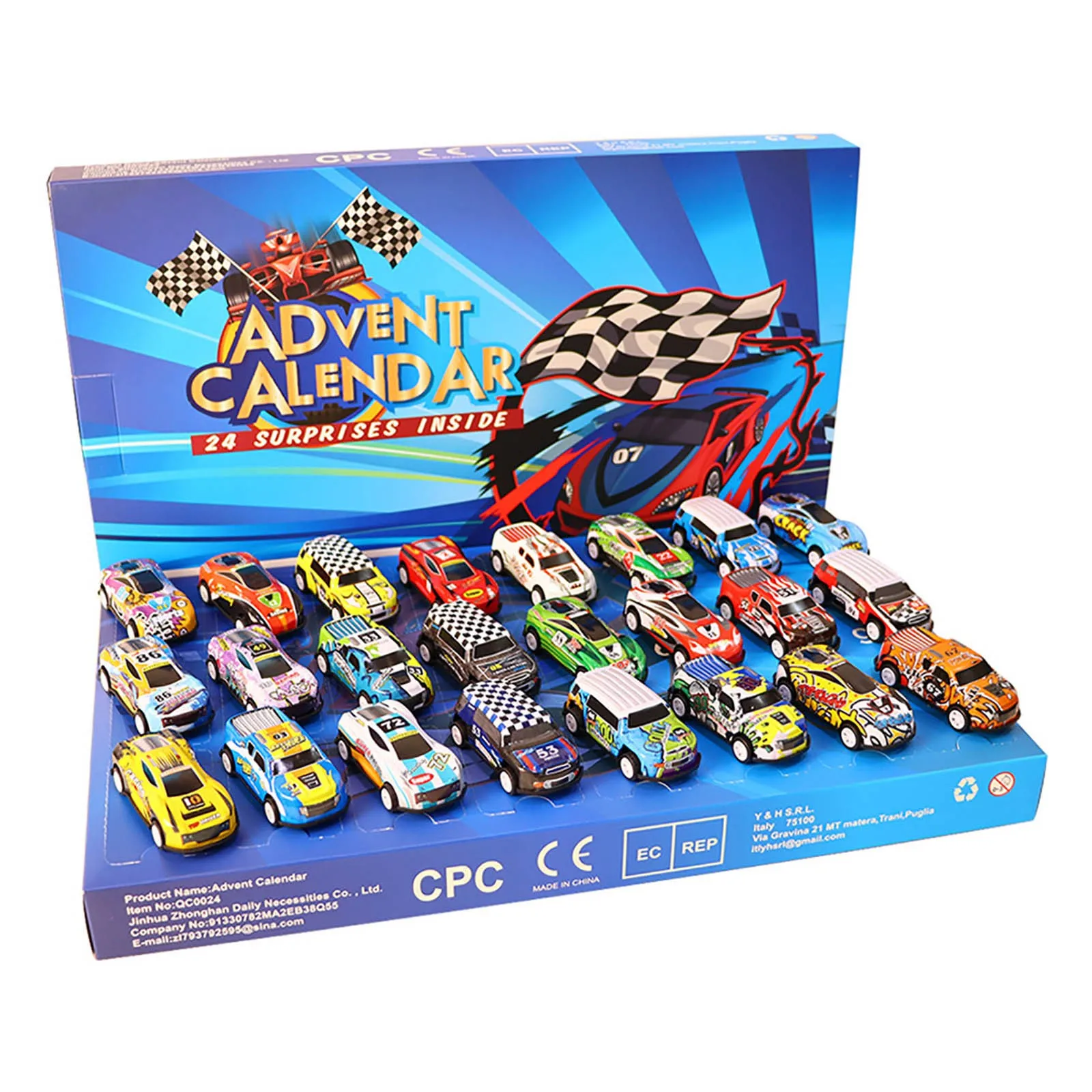 Conto alla rovescia da 24 giorni per macchinina natalizia Regalo per bambini Calendario dell'Avvento natalizio da corsa digitale Timer semaforo per bambini