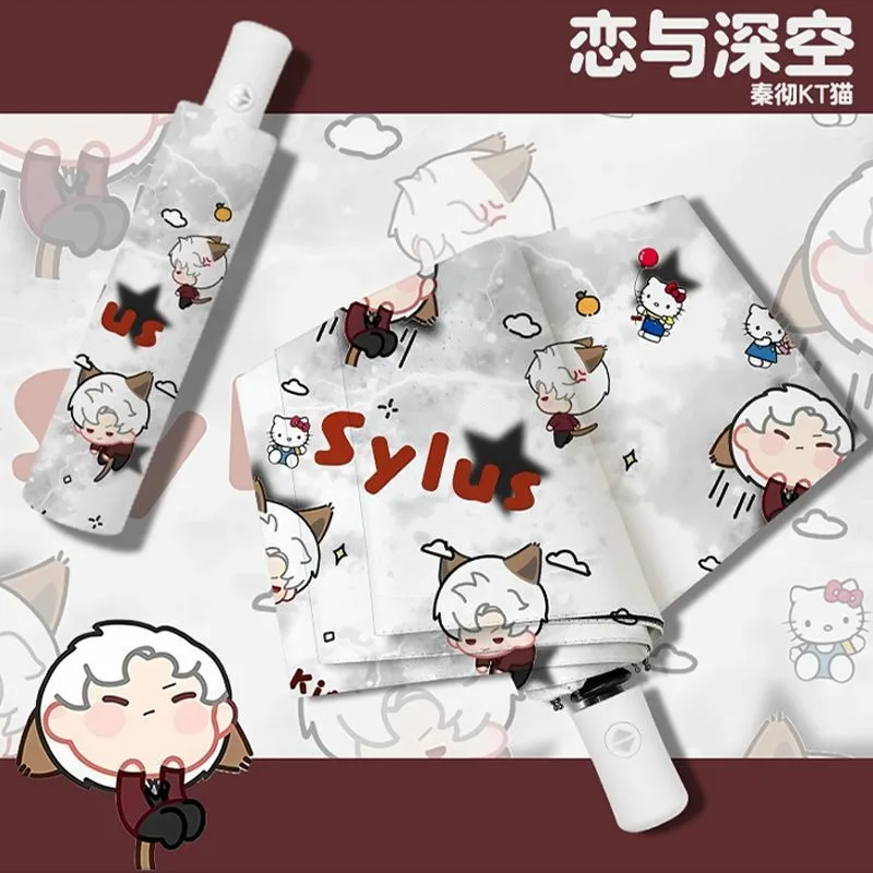 

Любовь и глубокое пространство, милый аниме Kawaii Chibi, популярный косплей, анти-УФ, автоматический компактный зонт от дождя для женщин, девочек, детей