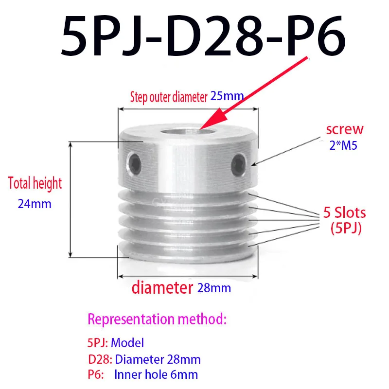 

5PJ multi wedge pulley, multi groove 5 groove/5 groove/5 peak PJ28 can be customized for processing drive pulley