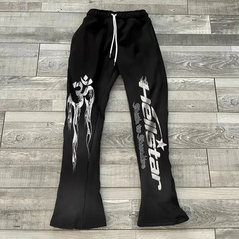 2026 Neues Modell Herren Gothic Vertikale Grafik Weite Jogginghose mit Kordelzug Lose Gerade Baggy Y2K Dark Punk Streetwear Hose – Detail 5