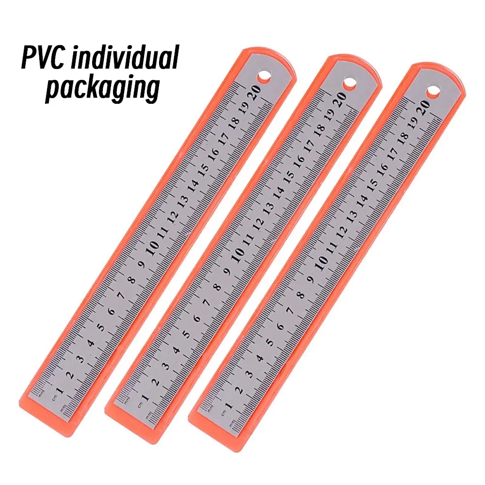 10P 15-30cm Stainless Steel Metal Straight Ruler Precision Double Sided Precision Measuring Tool Scale Metric Ruler Accessories