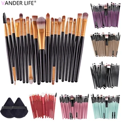 20pcs Makeup Brush Set Soft Fluffy Makeup Brushes Foundation Eyebrow Eyeliner Powder Brush Face Base Blending Makeup Beauty Tool