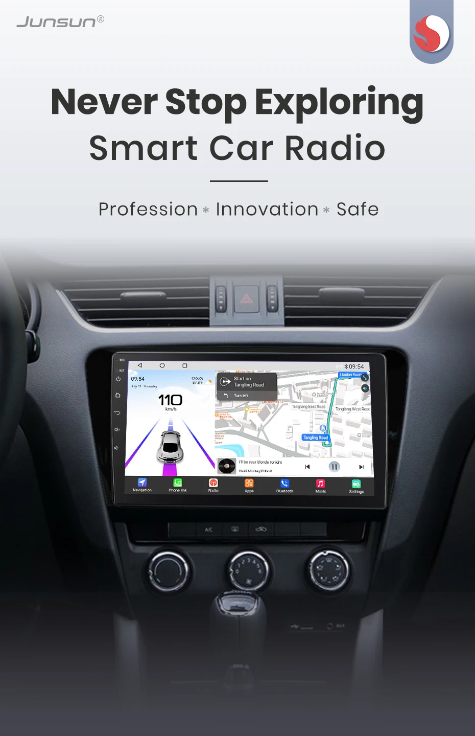 Junsun Qualcomm 8-Core 360 Kamera Drahtlose CarPlay Android Auto Auto Radio für SKODA Octavia 3 A7 2013 2014-2018 GPS – Detail 5