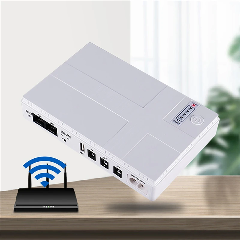 Imagem -03 - Mini Ups Portátil para Roteador Wifi Adaptadores de Energia Alternativos Grande Capacidade 5v12v 10400mah