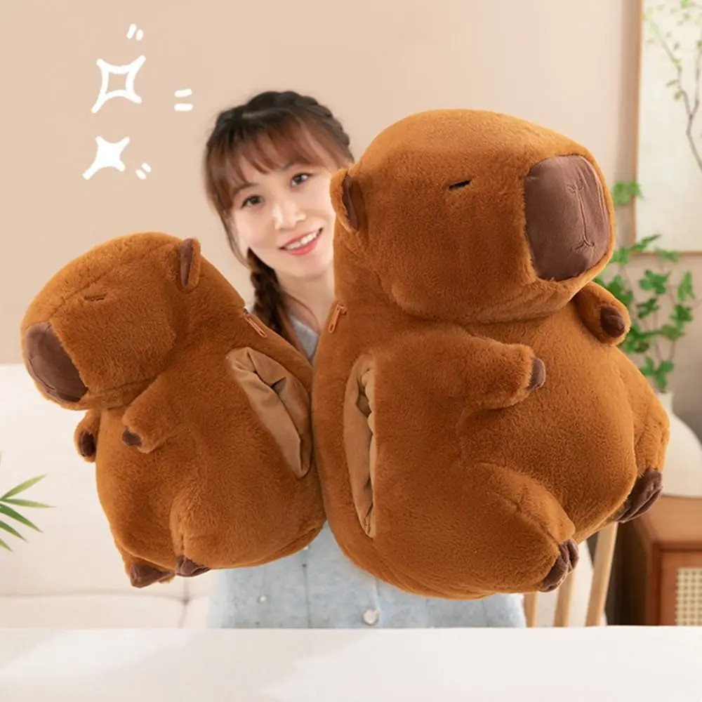 

Soft Capybara Hand Warmer Pillow Stuffed Funny Capybara Sleeping Pillow Cute PP Cotton Capybara Plush Hand Warmer