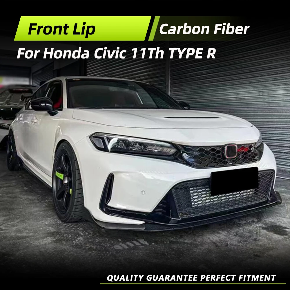 

Carbon Fiber Car Front Bumper Lip For Honda Civic Type R 11th 2022 2023 Car Front Bumper Protector Lip Spoiler Apron Splitters