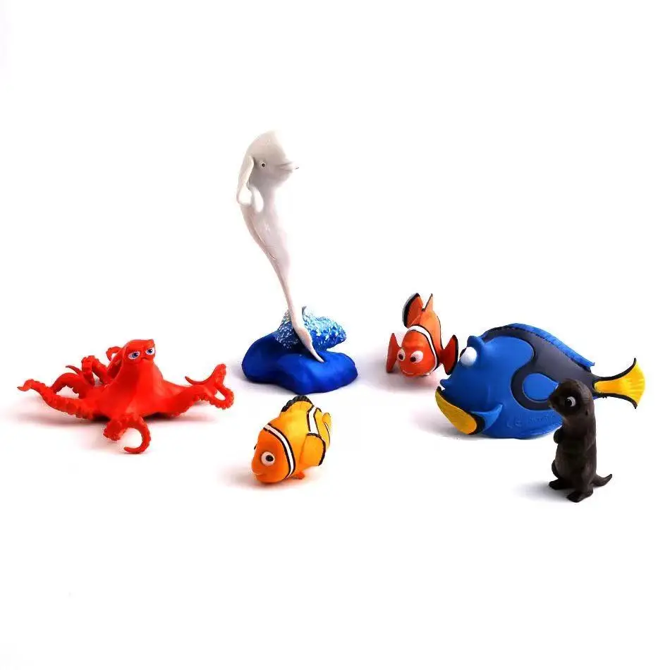 6pcs Finding Nemo Cake Decoration Birthday Party Supply Wed Decor Clownfish Toy Dory Doll Figure Gift Personalise Car Ornament