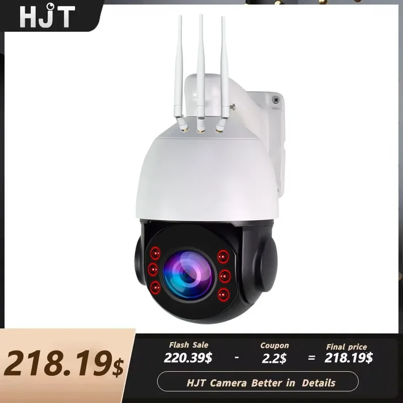 HJT 4G SIM Card PTZ Camera 4K 8MP SO-NY415 WIFI IP Camera UHD Dome 30X Auto Zoom Human Tracking Waterproof Two Way Audio IR 80M