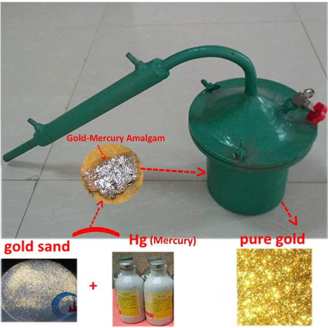 Mining Machine Amalgamated Gold Separator Mercury Amalgam Retort Mercury Distiller