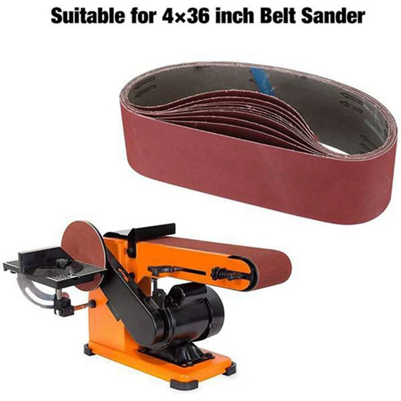 5 Pieces 100 x 915mm Sanding Belt 4 Inch x 36 Inch Sanding Screen Abrasive Band with 60 120 180 240 320 Girt