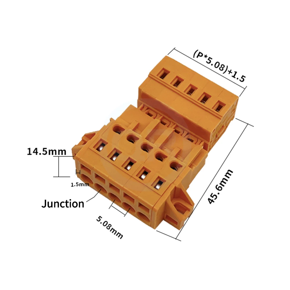 (1 pcs) MCS 5.08mm Screwless Plug-in Terminal Block Spring Type with Fixed Hole Holder Butt Sets MCS-5.08 2-24Pin
