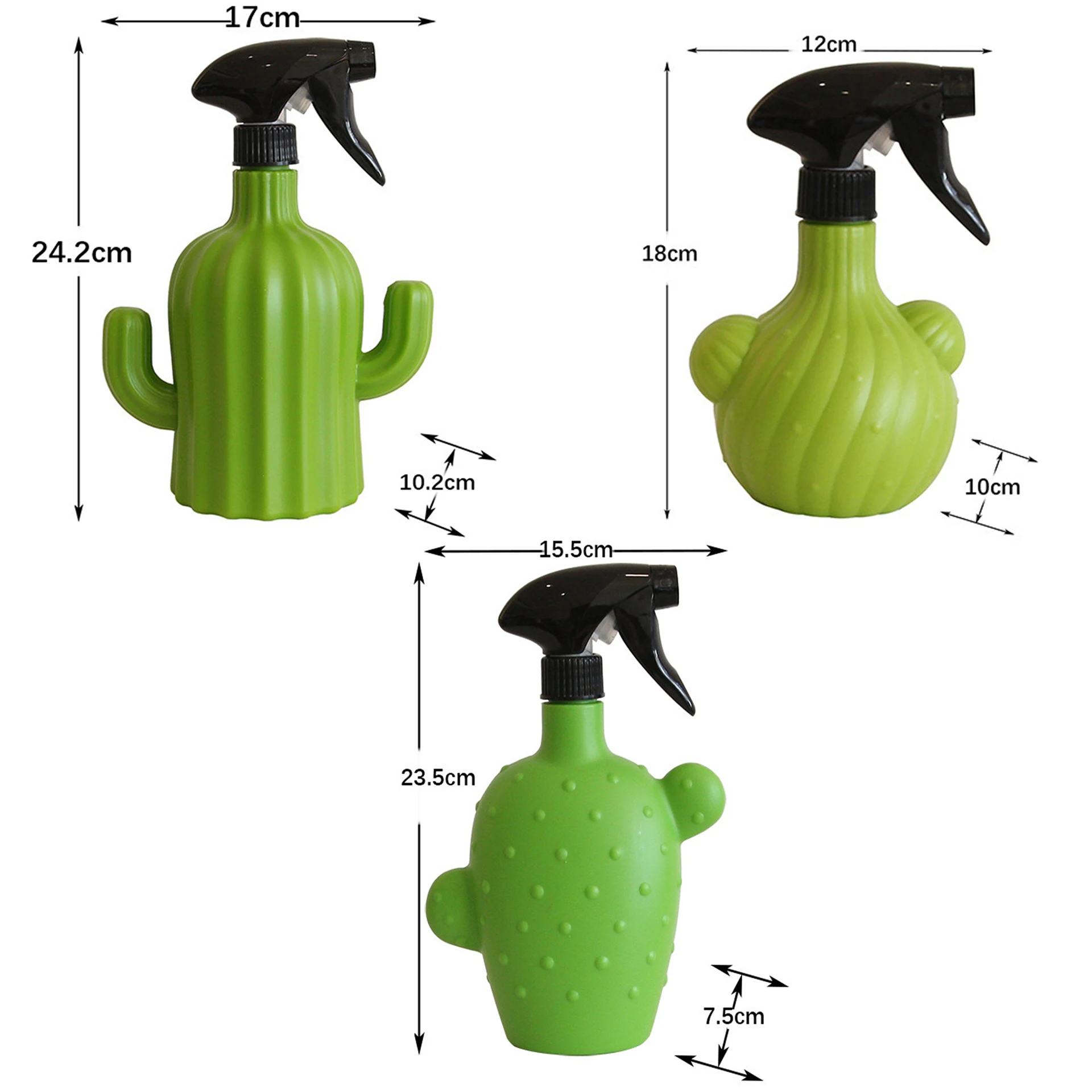3pcs Plastic Watering Bottle Set with Succulent-Inspired for Daily Hydration of Indoor Plants and Small Containers