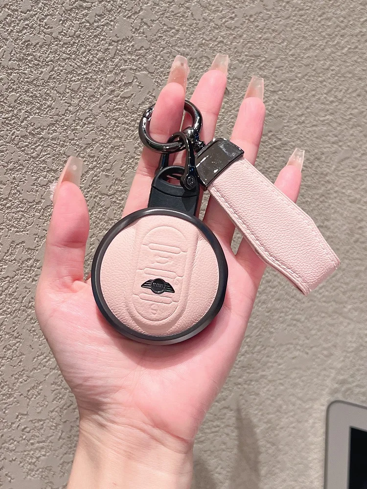

Key Cover F54 F55 F56 F60 ell Bule Women's Sle Aluminum Alloy Leather Key Case Simple Design Car Interior Acce...