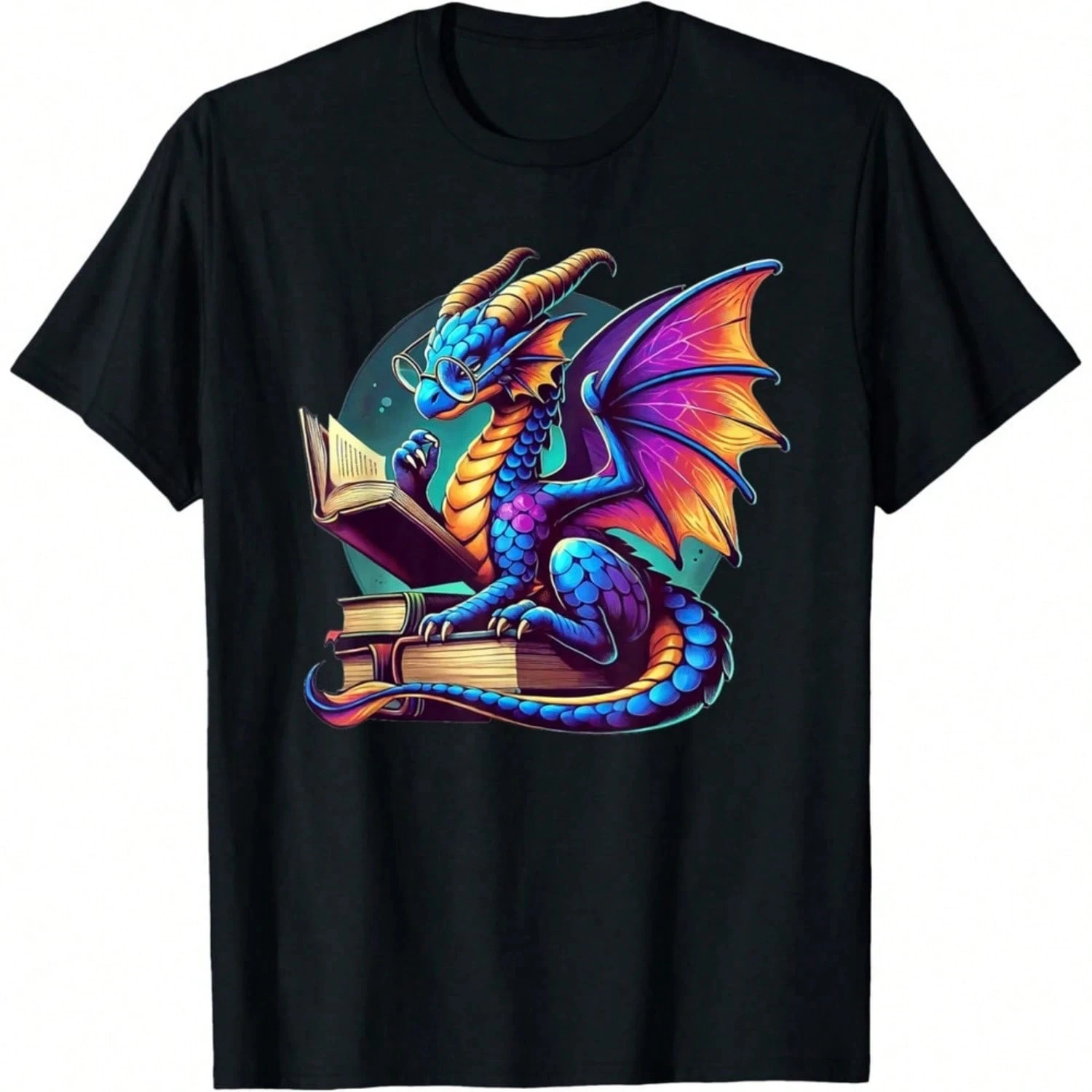 

Dragon Reading A Book Bookworm Book Lover T-Shirt Drawing Of A Shoebill T-Shirt Vintage Design For Fans Unisex t shirt for men