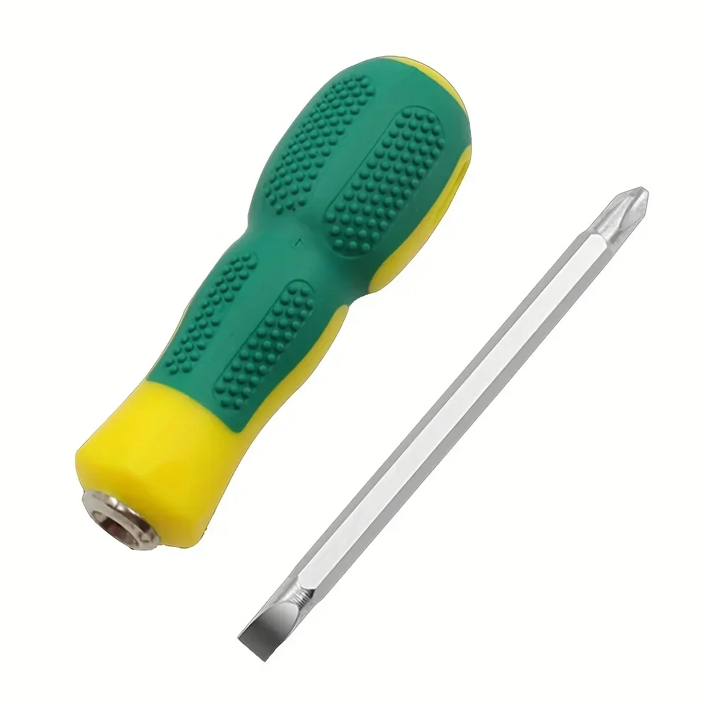 Double Use Slotted/Phillips Screw Driver Impact Double Head PH2 Removable Hand Tool Dual Interchangeable Removable Hand Tool