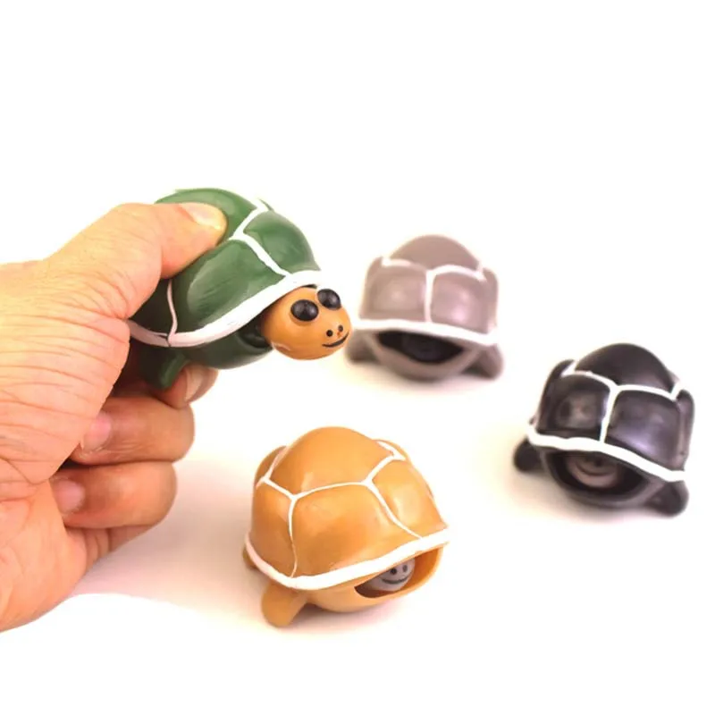 6Cm Leuke Simulatie Squishy Squeeze 3D Schildpad Hoofd Out Kids Volwassenen Decompressie Vent Grappig Speelgoed