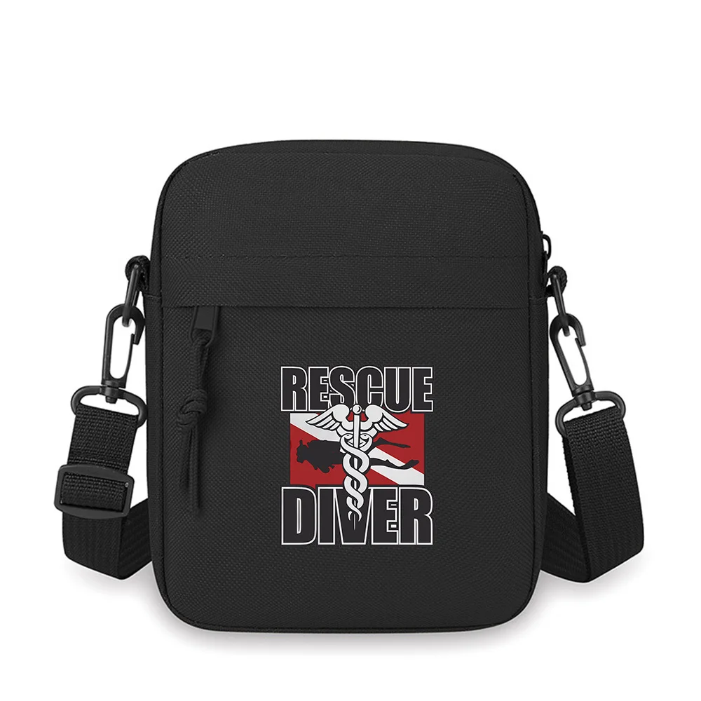

Rescue Diver emblem medical diving logo Men Crossbody Bag Single Shoulder Women Cartoon Anime Film Printing Design Unisex