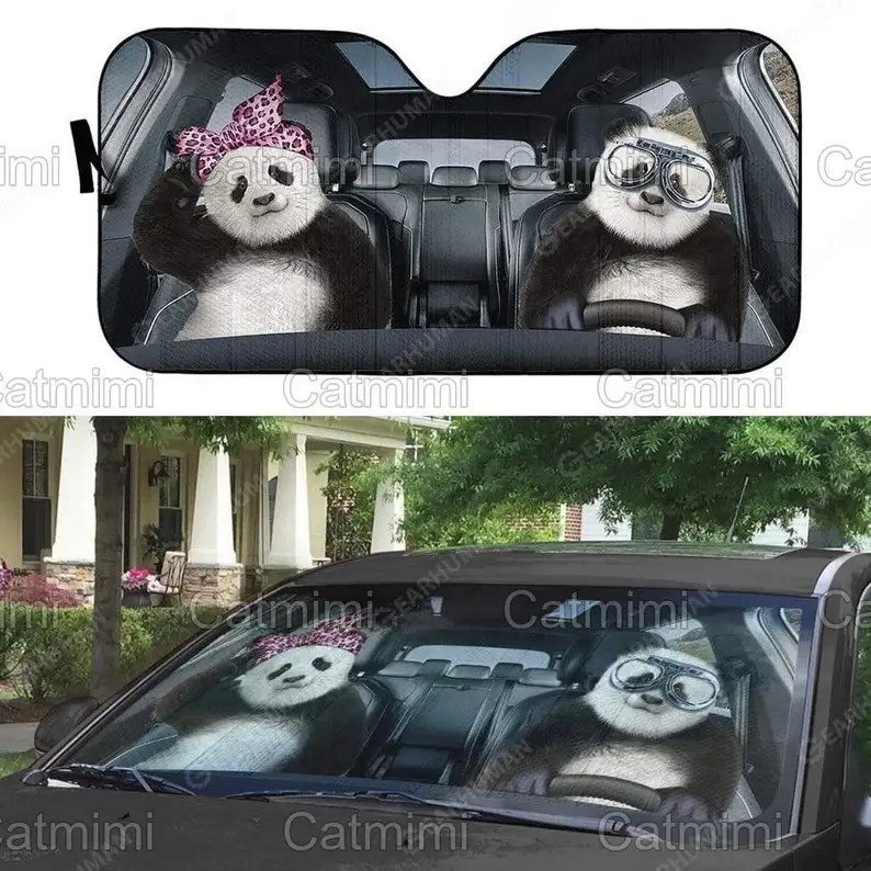 

Panda Car Sun Shade, Panda Sun Shade, Panda Auto Sun Shade, Car Decoration, Cute Panda, Gifts For Her, Mother Day Gift MCL192006