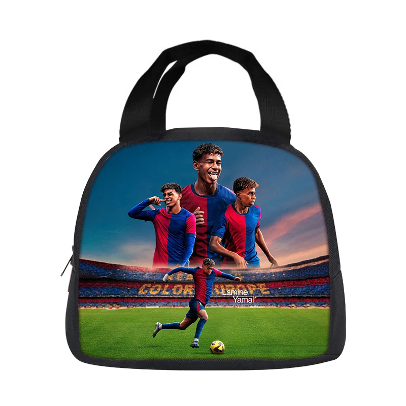 L-Lamin Yamal Handbag Insulated Lunch Bag Football Star Student Bento Food Container Bags Reusable Thermal Cooler Lunch Box