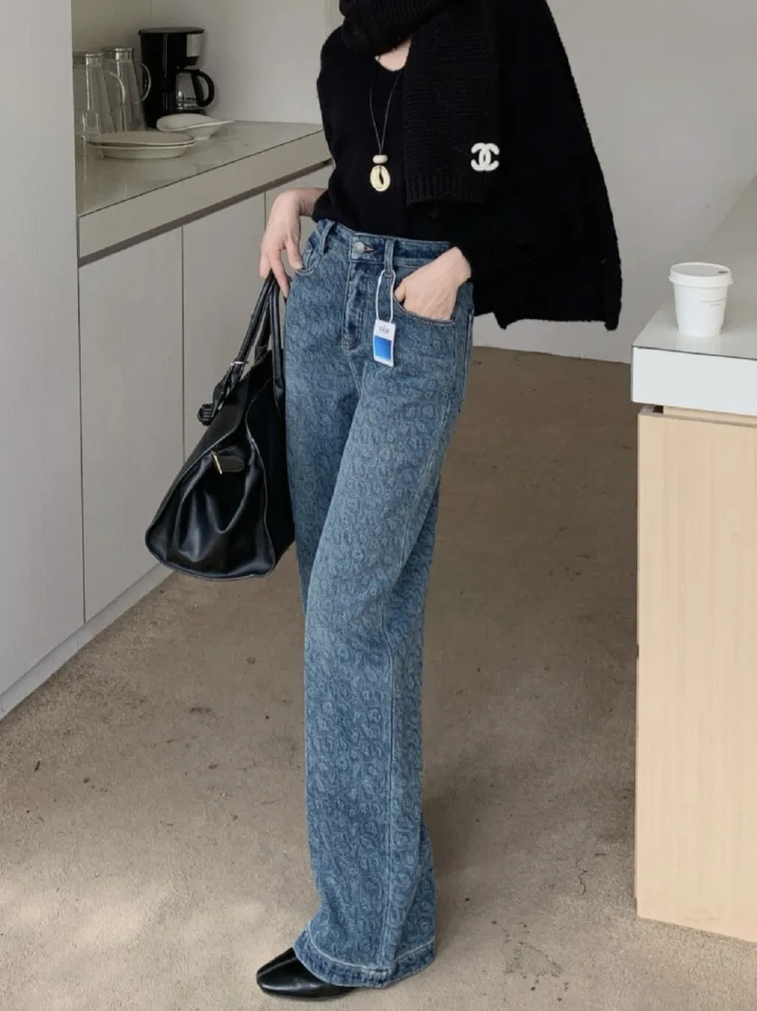 

Европейские узкие прямые джинсы из денима для женщин, осенне-зимние, новые, с начесом, на высокой талии