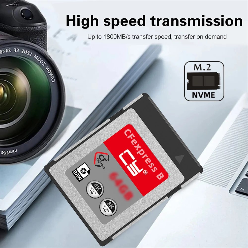 ZIHAN Compatible with XS Camera 8K RAW PCIe Expansion CFexpress Type-B 64GB 128GB 256GB Memory Card CFE CFB Adapter