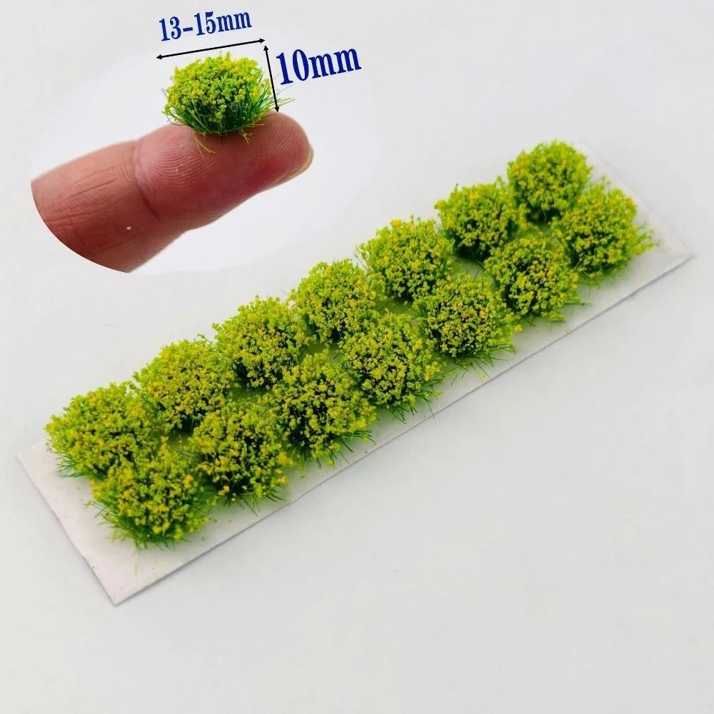 14pcs/set Multicolors DIY Miniature Garden Decor Plastic 13~15mm*10mm Simulated Flower Clusters Landscape Wargame Grass Tufts
