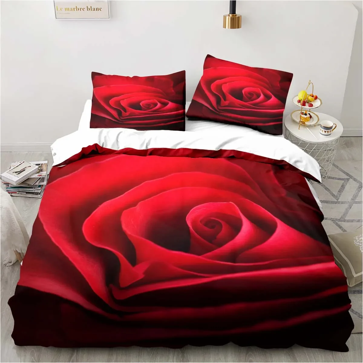 The beautiful pattern bedding, the peony rose pillowcase quilt cover, the child room three-piece sets bedding exquisite gift