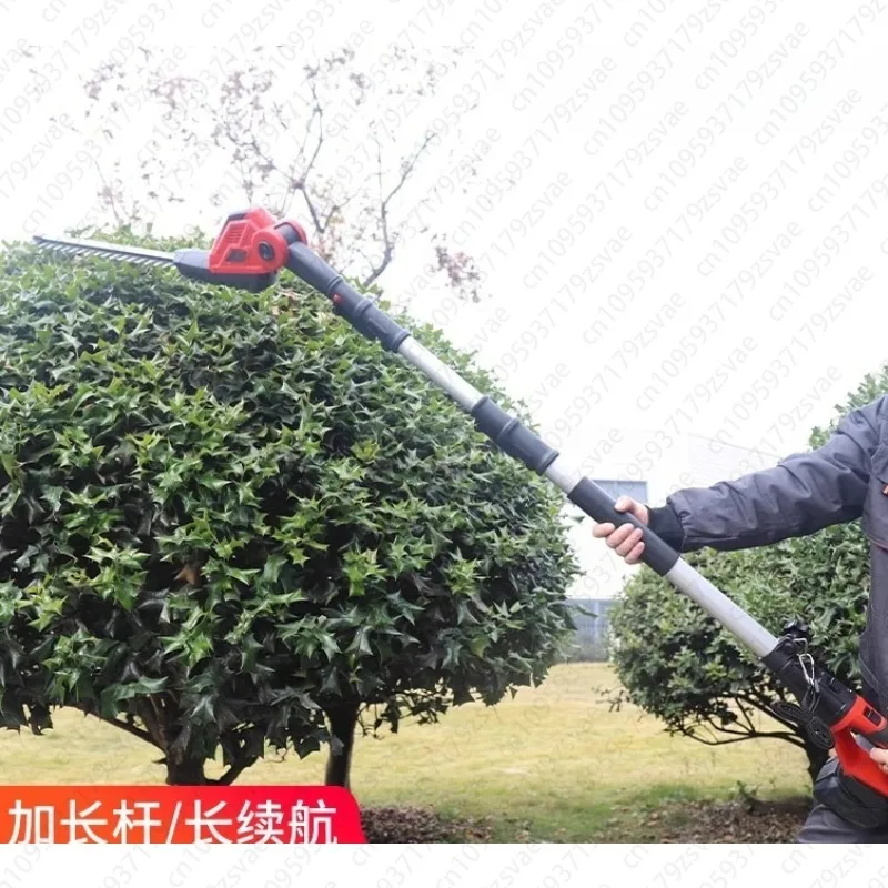 Extension Pole Electric Hedge Trimmer, Rechargeable Telescopic Overhead Pruning Shear, Garden Lithium Seedling Greening Pruner