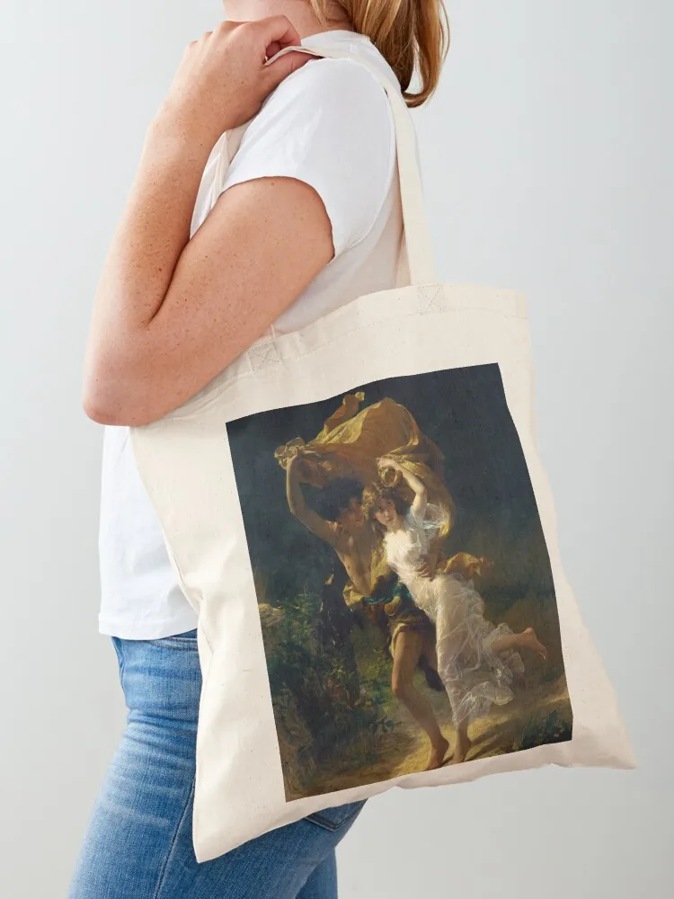 

Pierre Auguste Cot The Storm Tote Bag shopping bag Large bags for women canvas bags foldable reusable bag