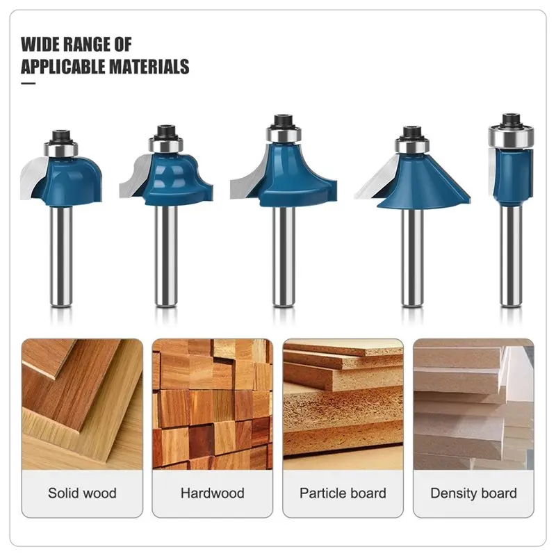 IALJ-For Woodworking 1/4 Shank Router Bit Set(15Pcs) Trimming& Face Milling Cutter