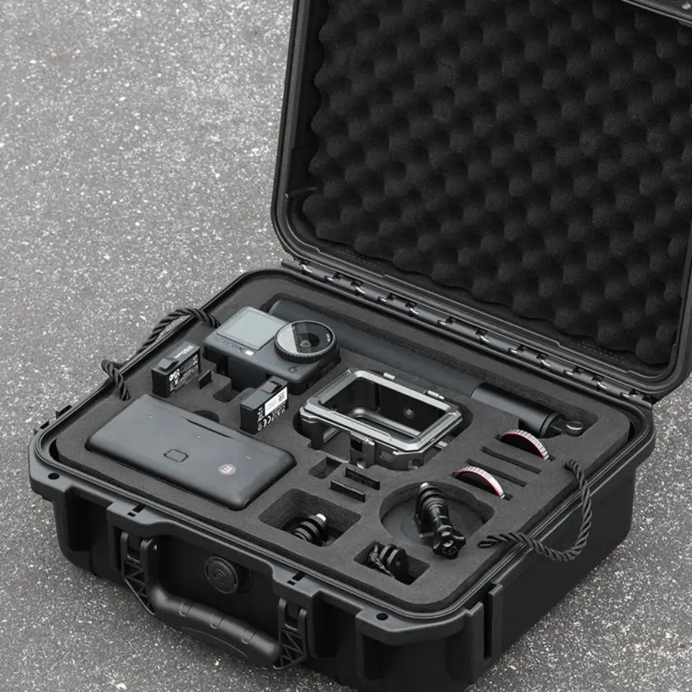 

Для DJI Action6 влагостойкий ручной портативный ящик для хранения водонепроницаемый двухслойный устойчивый к падению коробка для камеры аксессуары