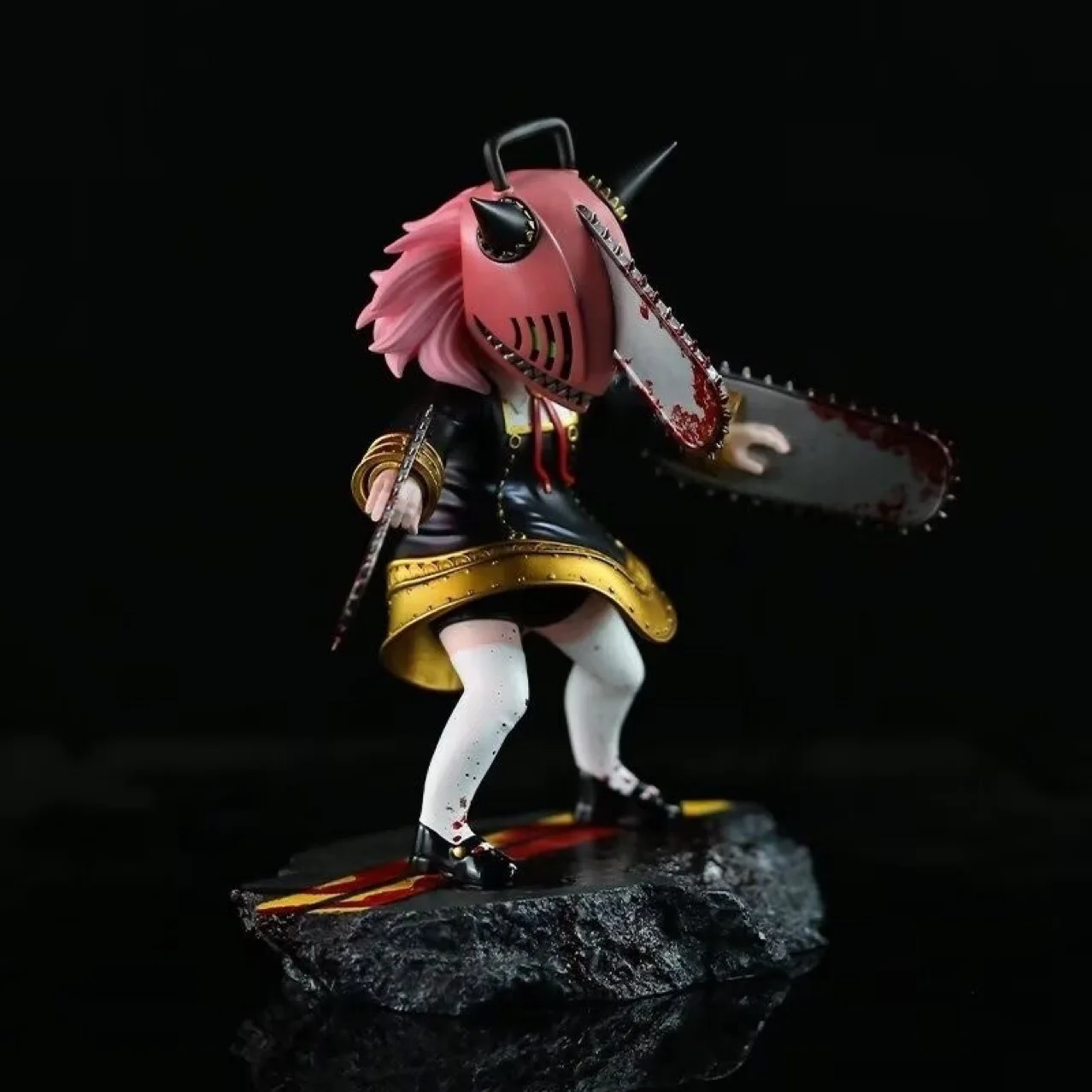 

Anime SPY×FAMILY Anya Cross-dressing Pochita Statue model.Pvc GK handmade model Toys Collectible Decoration DesktopToy gifts