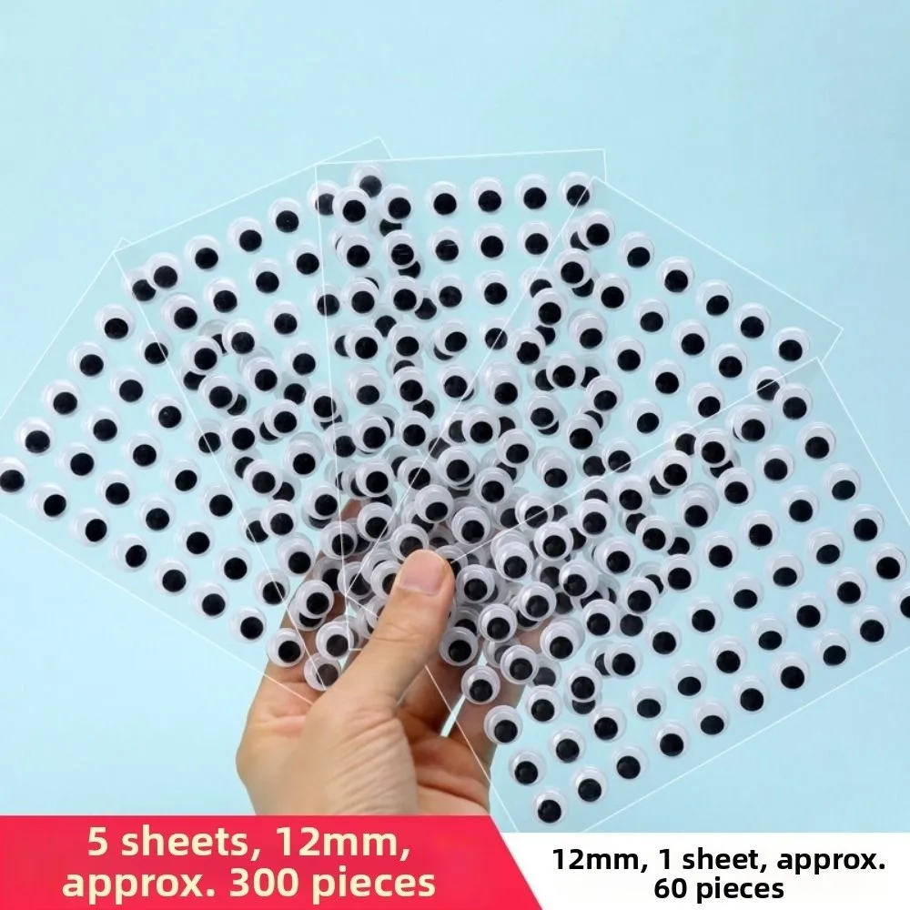 3D Dolls Activity Eyes with Eyelashes Plastic Wiggling Moving Eyes DIY Handmade With Adhesive Backed Dolls Eyes Accessories Toys