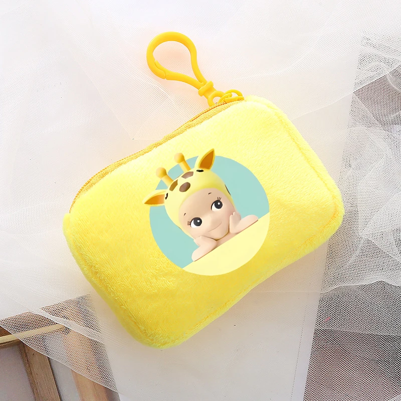 Sonnies Angels Children Mini Plush Coin Purse Student School Pink Storage Bag Key Case Handbag New Cartoon Anime Kids Cute Gifts