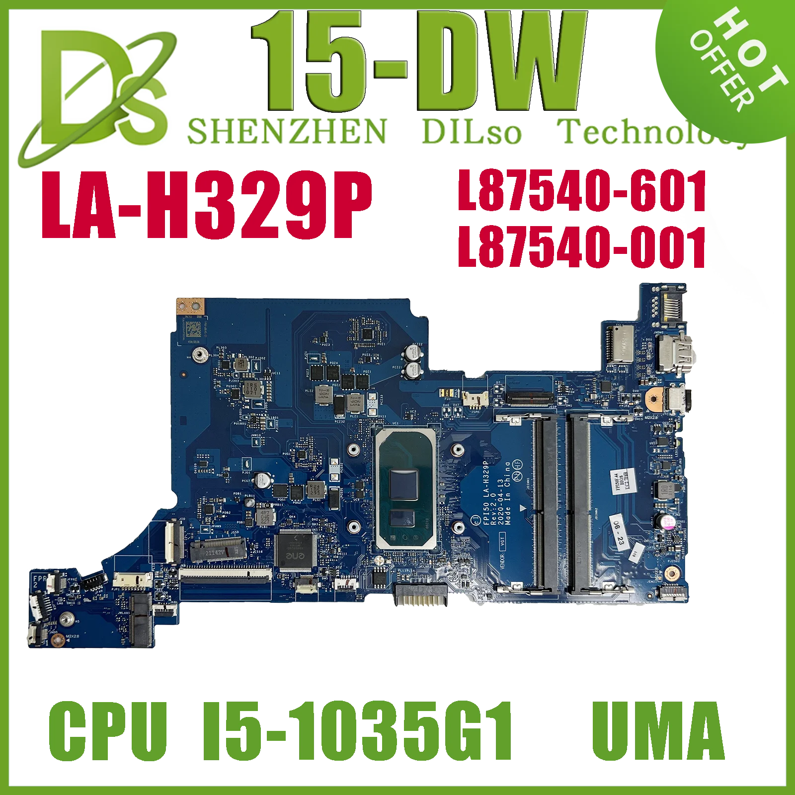 Imagem -02 - Kefu La-h329p I51035g1 I7-1065g7 L87540601 L87541-601 L87541001 Placa-mãe do Portátil para hp 15-dw Mainboard Uma 100 Teste ok