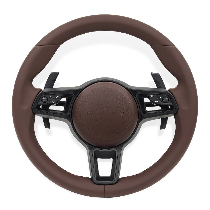 leather steering wheel for Porsche Cayenne Boxster Panamera Cayman 911 991 992 958 981 970 997 718 Steering Wheel Plug and Play