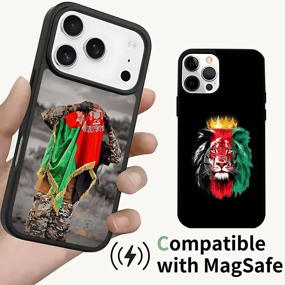 

Case For iPhone 17,16,15,14,13,12,11,Pro,Max,Plus,Mini,SE4,E A-Afghanistan Flag Magnetic Magsafe Wireless Charging