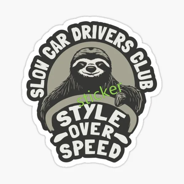 Slow Car Club Slap Car Stickers Sunscreen Anime Decals Creative Waterproof Beautiful Laptop Trunk RV Decor - Image 6