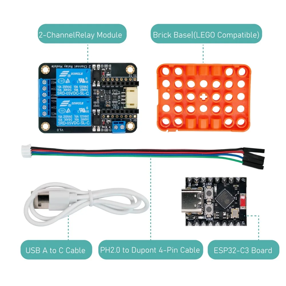 2-kanałowy moduł przekaźnika z wejściem 5V, aktywowany niskim sygnałem, optoizolowany moduł rozszerzenia przekaźnika do ESP32, Arduino, Microbit, automatyki inteligentnego domu — zdjęcie produktu 3