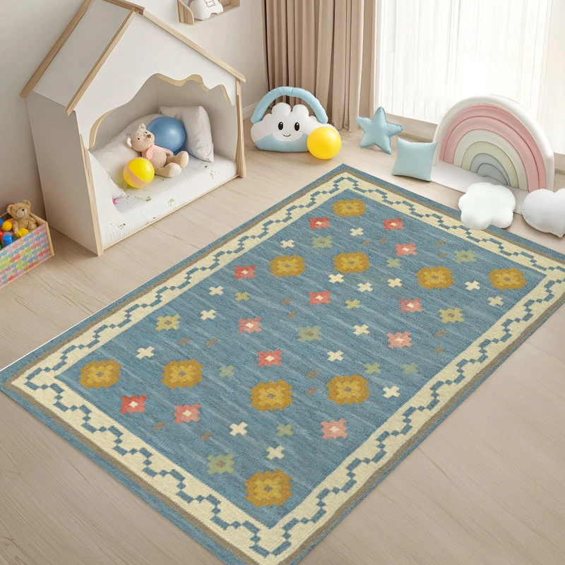 Mid Century Modern Geometric Area Rug Retro Inspired Abstract Patterns Non Slip Floor Carpet for Living Room Stylish Home Decor